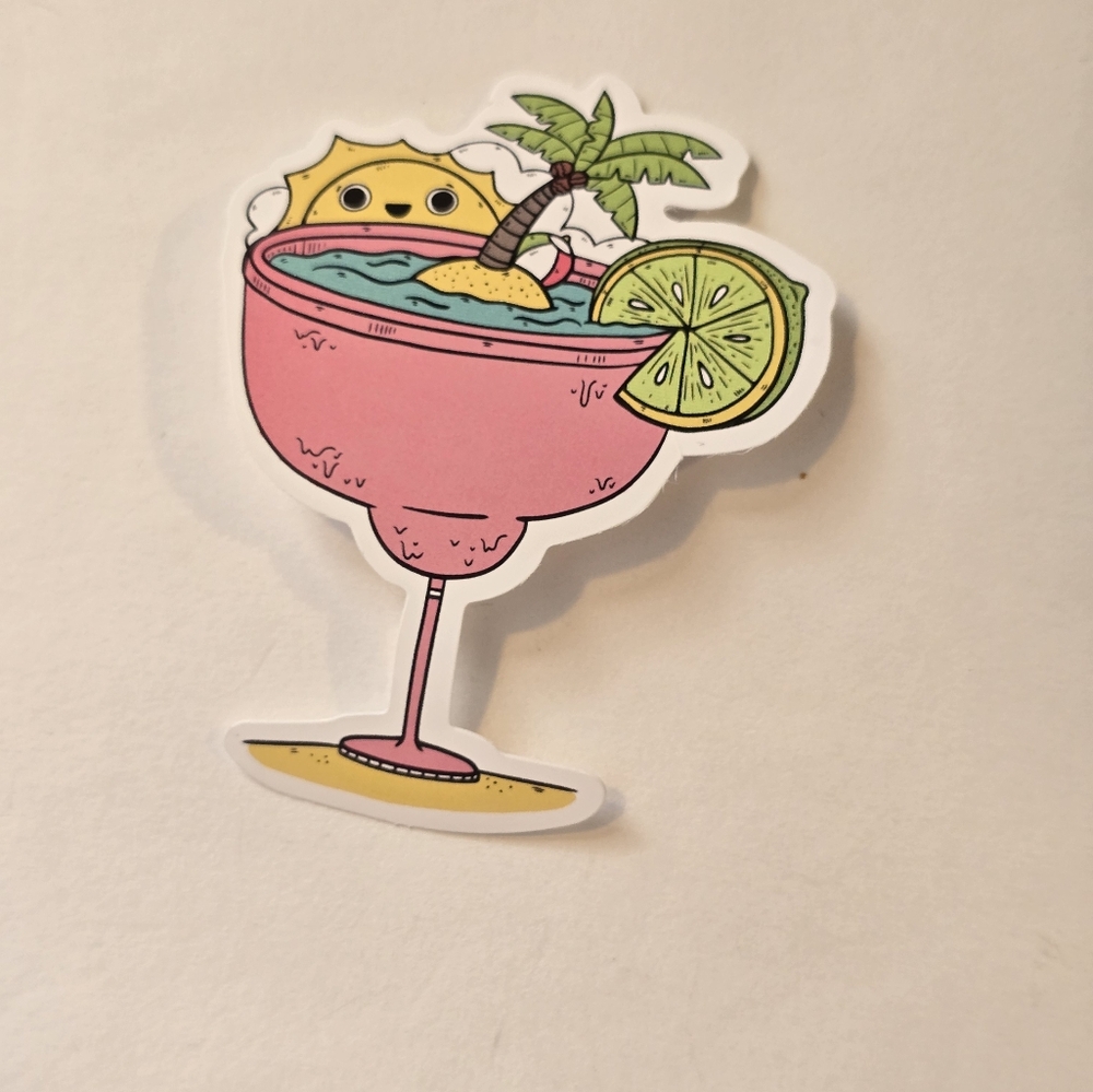 10/$10 Pink Tropical Drink Sticker